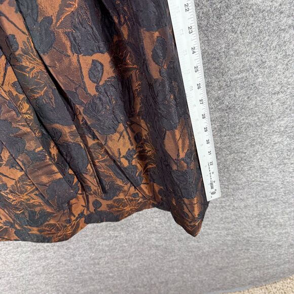 Talbots Dress Women 6 Brown Floral Sheath Midi Zipper Lined Belted Sleeveless - Picture 6 of 7